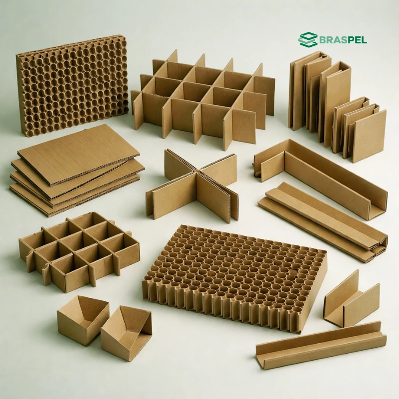 acessórios de proteção em papelão ondulado para embalagens industriais
