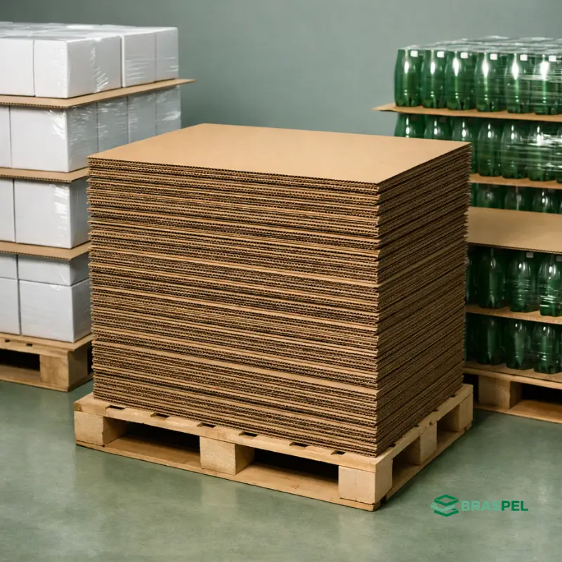 chapas de papelão ondulado para forração e proteção de pallets