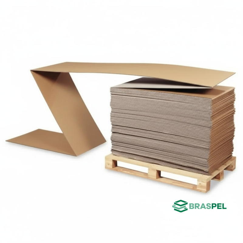 papelão ondulado em formato contínuo utilizado em processos industriais